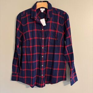 NWT J. Crew Flannel Plaid Women's Small Long Sleeve Button Down $79.50